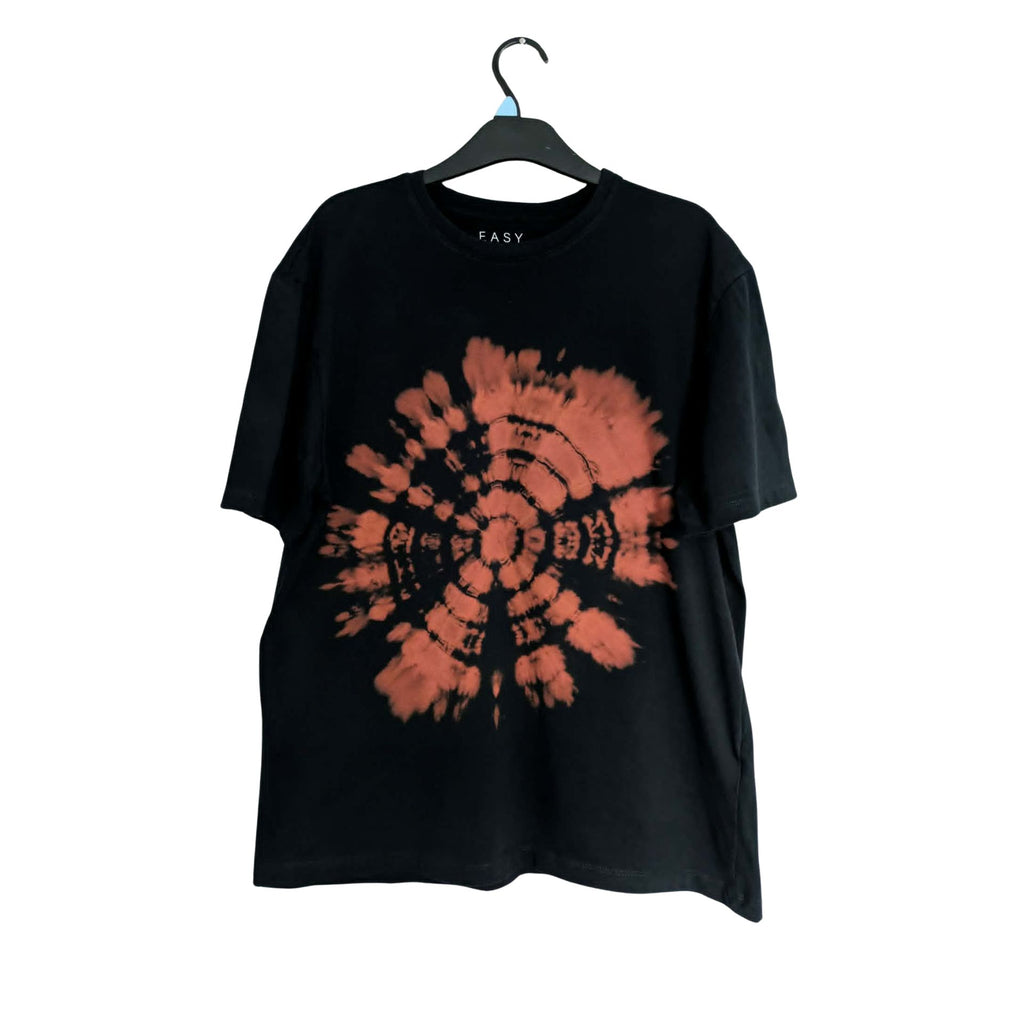 Black Ammonite Bleach Dye T-Shirt — One of a Kind