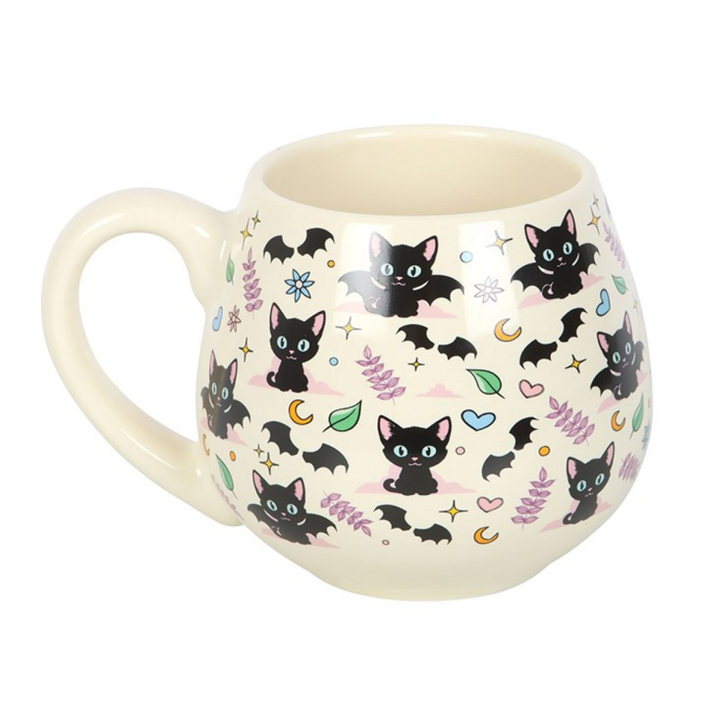 Cute and Creepy Cat Print Rounded Mug - GETTING DISCONTINUED