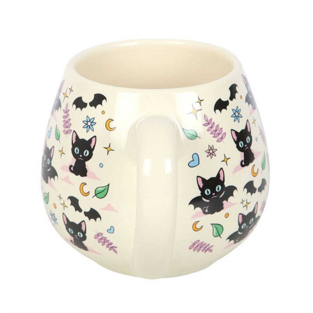 Cute and Creepy Cat Print Rounded Mug - GETTING DISCONTINUED