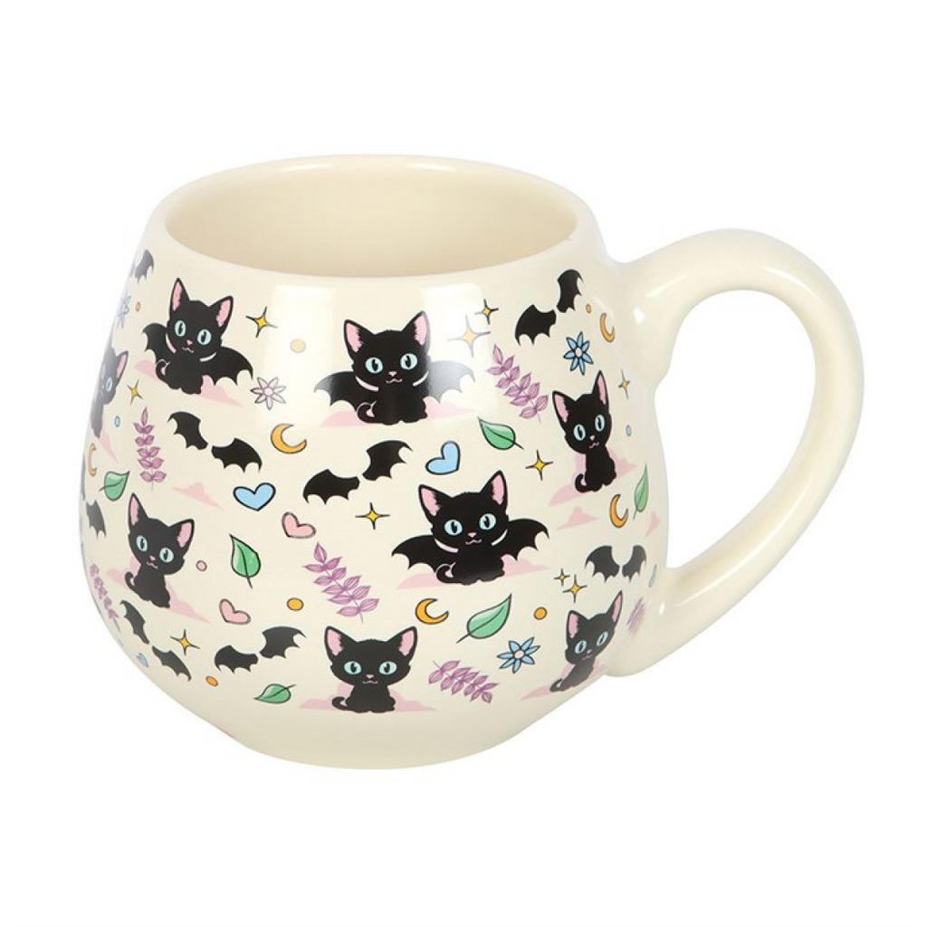 Cute and Creepy Cat Print Rounded Mug - GETTING DISCONTINUED