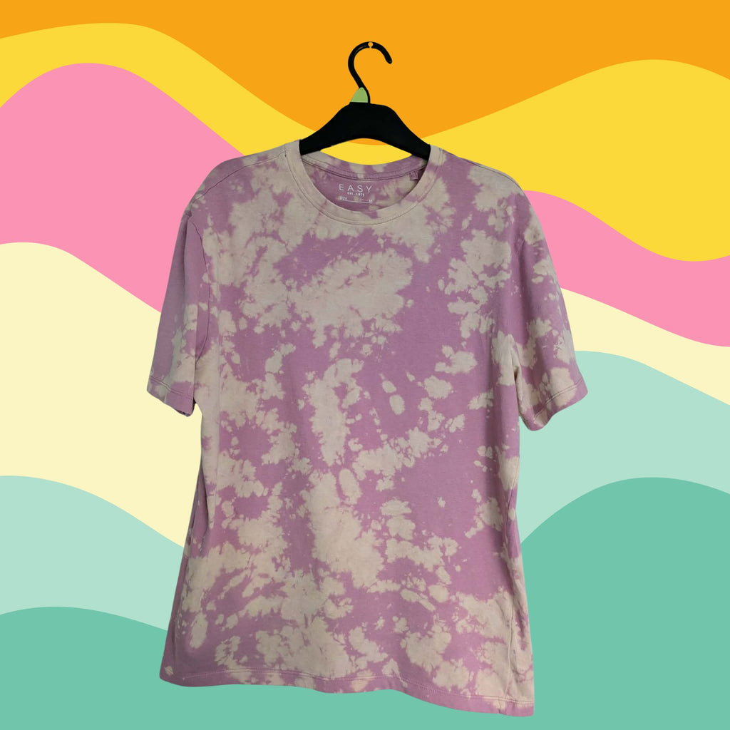 Lilac Cloud Bleach Dye T-Shirt — Funky One of a Kind