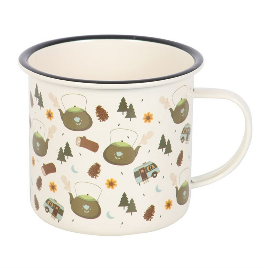 Camping Print Enamel Mug - GETTING DISCONTINUED