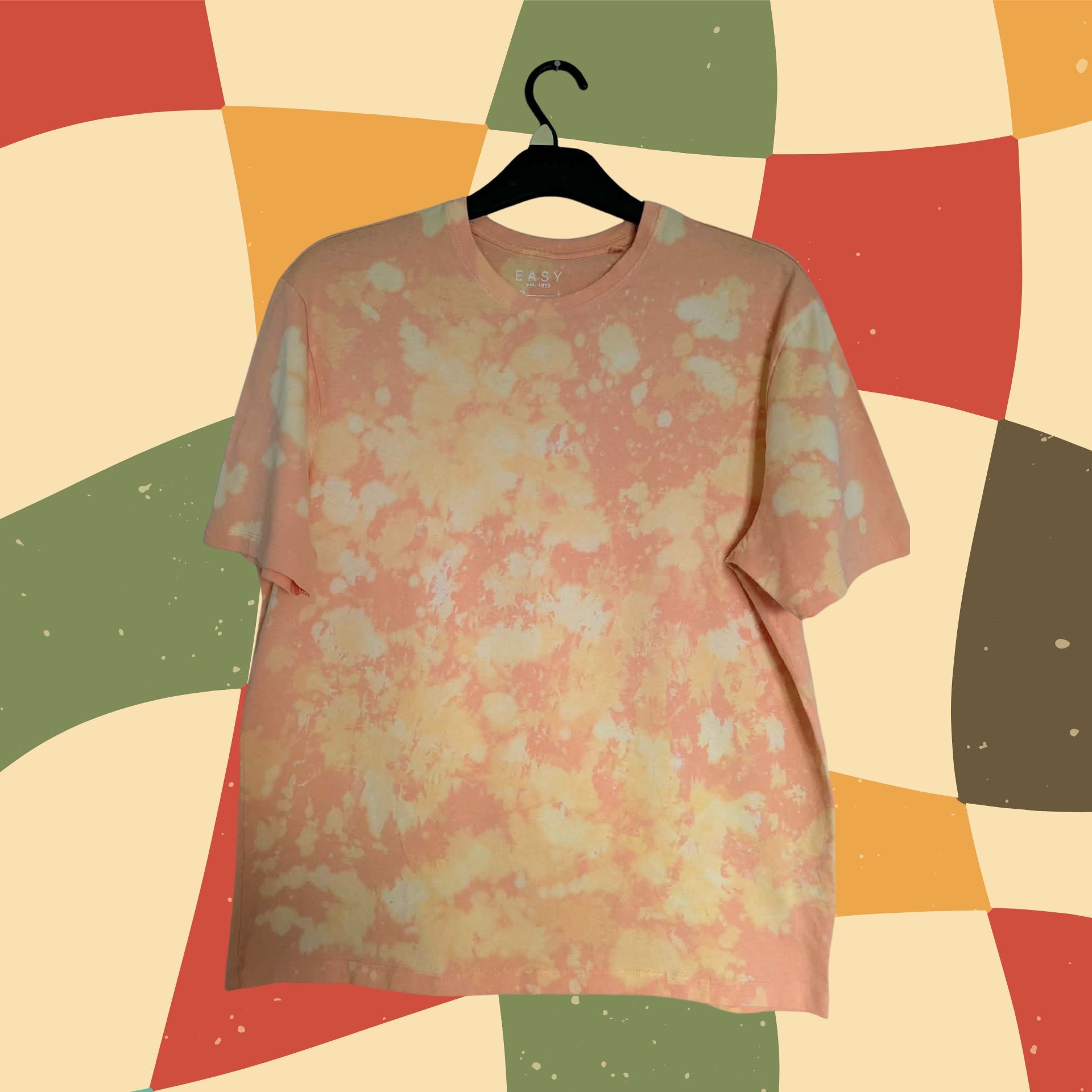 Peach Sunset Bleach Dye T-Shirt — Funky One of a Kind