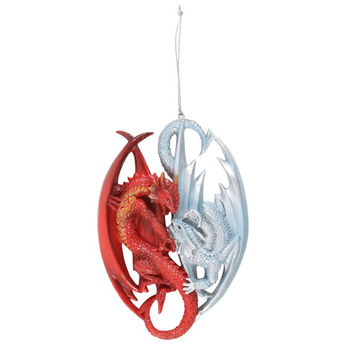 Fire and Ice Dragon Hanging Ornament by Anne Stokes - GETTING DISCONTINUED