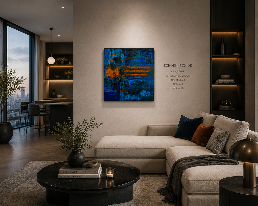 Echoes in Oxide in a Mockup Modern Luxury Living Apartment