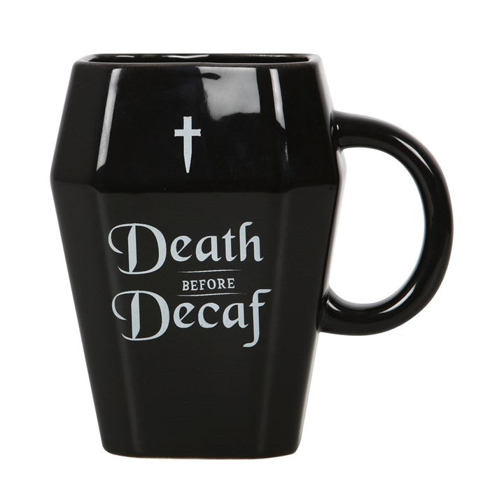 Death Before Decaf Coffin Mug - GETTING DISCONTINUED