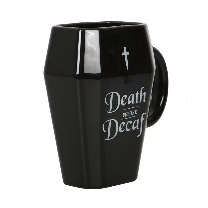 Death Before Decaf Coffin Mug - GETTING DISCONTINUED