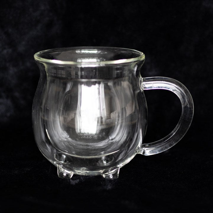 Clear Double Walled Glass Cauldron Mug - GETTING DISCONTINUED