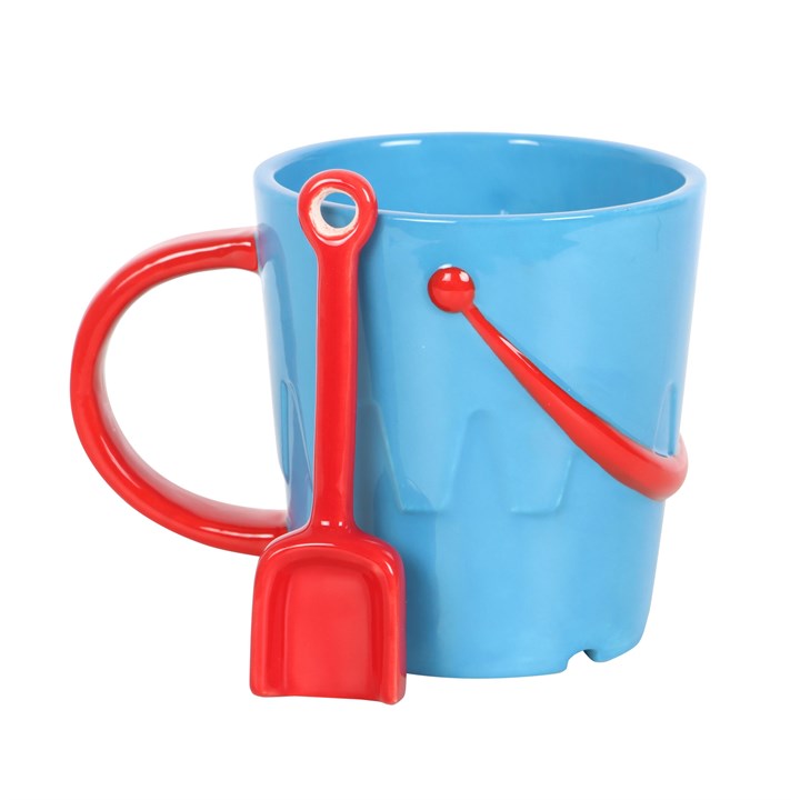 Bucket Shaped Ceramic Mug with Spade Spoon - GETTING DISCONTINUED