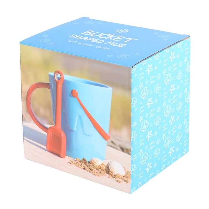 Bucket Shaped Ceramic Mug with Spade Spoon - GETTING DISCONTINUED
