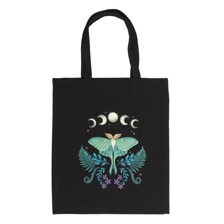 Dark Forest Luna Moth Polycotton Tote Bag