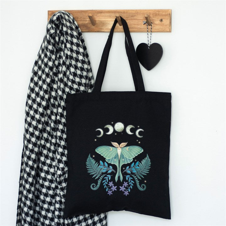 Dark Forest Luna Moth Polycotton Tote Bag