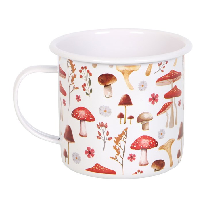 All Over Mushroom Print Enamel Mug - GETTING DISCONTINUED
