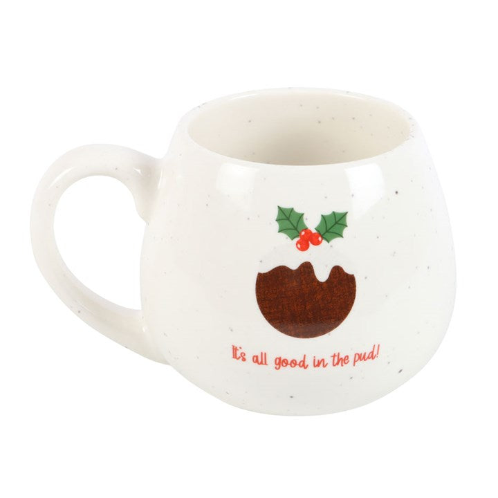 All Good in the Pud Rounded Christmas Mug - GETTING DISCONTINUED