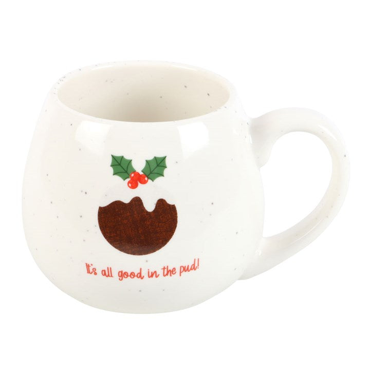 All Good in the Pud Rounded Christmas Mug - GETTING DISCONTINUED