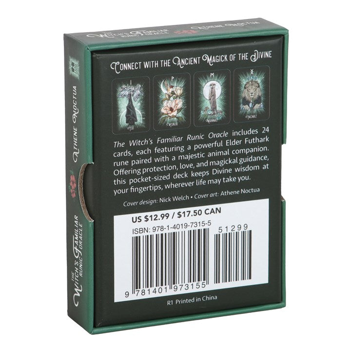 Witch's Familiar Runic Oracle Cards by Athene Noctua Back Box