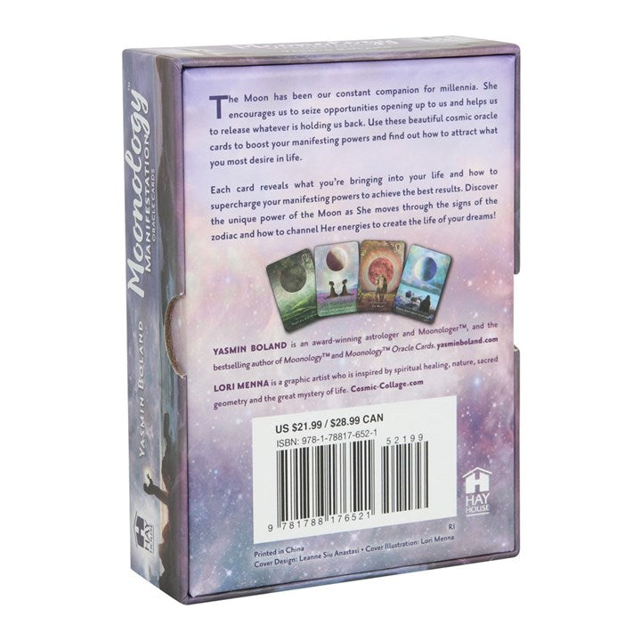 Moonology Manifestation Oracle Cards by Yasmin Boland - Boxed Back