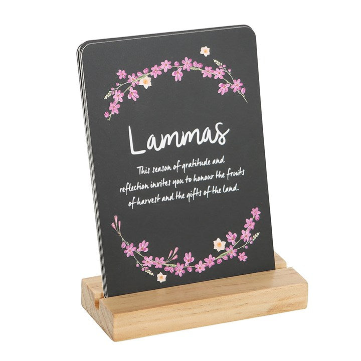 Wheel of the Year Altar Cards with Stand