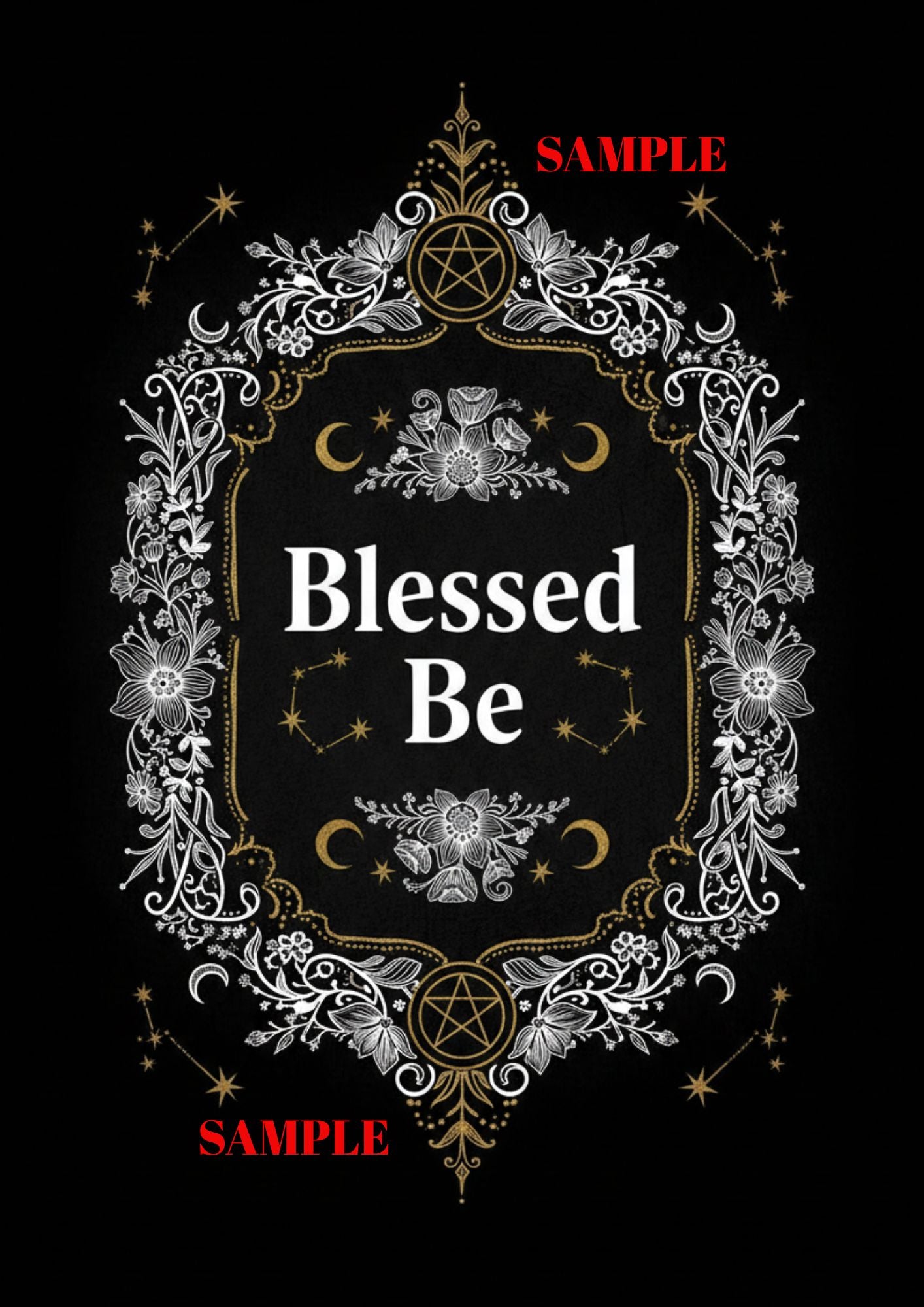Blessed Be — Witchy Gothic Wall Art Print
