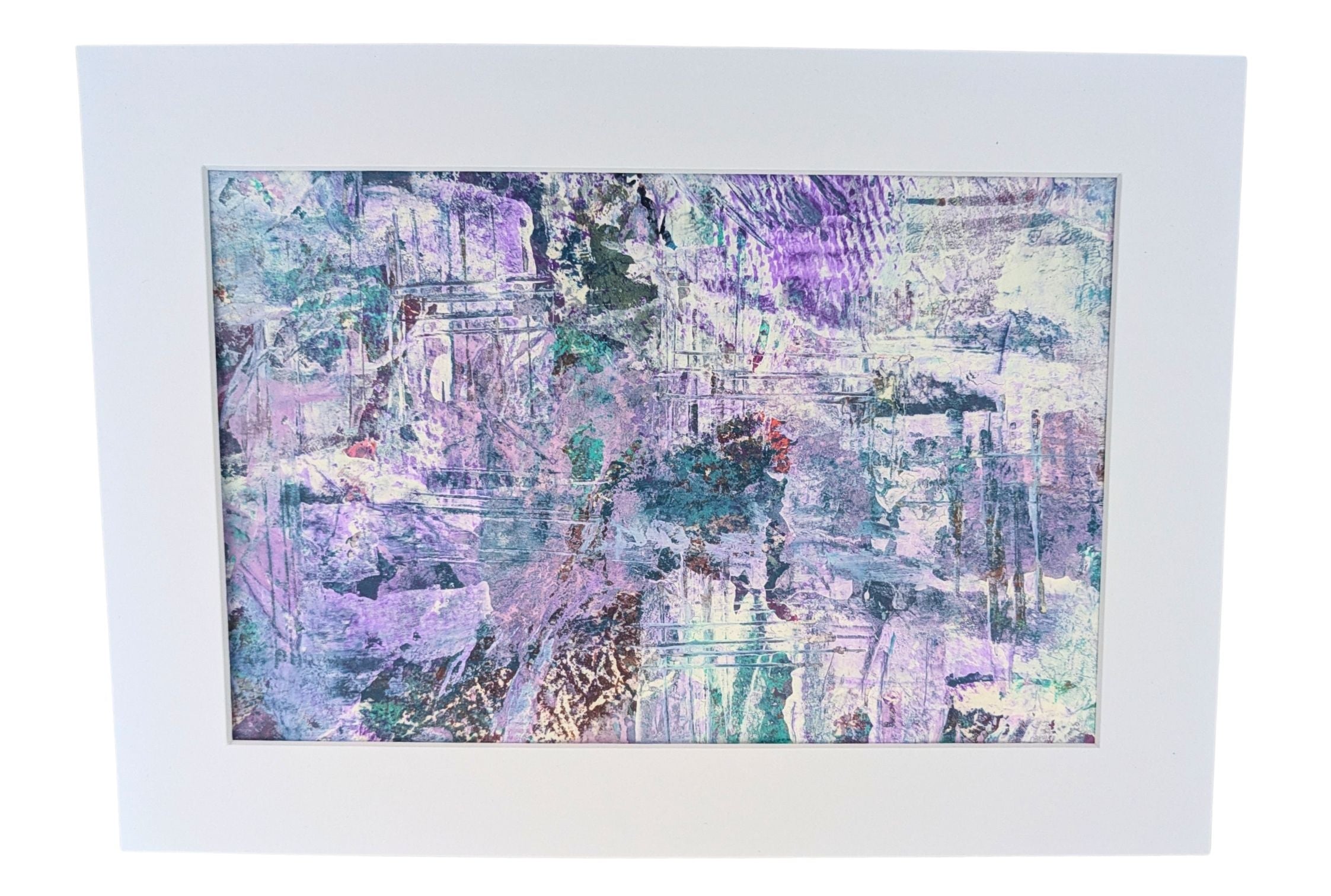 Lilac & White Collage — Original Mixed Media Art A4