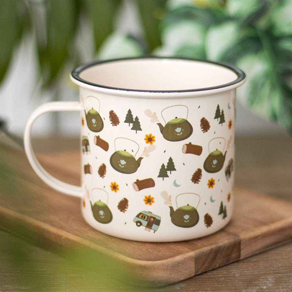 Camping Print Enamel Mug - GETTING DISCONTINUED