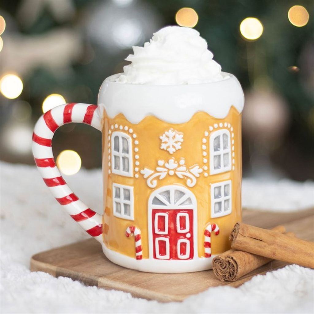 Candy Cane Gingerbread House Mug - GETTING DISCONTINUED